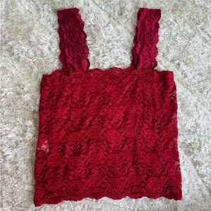 Vintage Red Lace Top